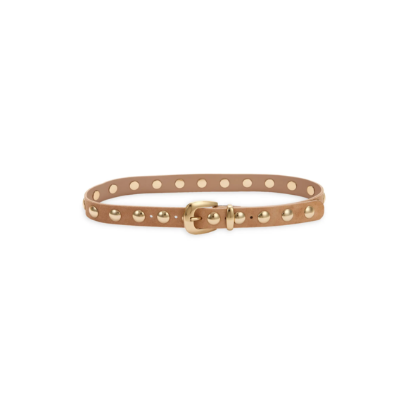Madewell Accessories - Madewell Women's Light Brown Studded Belt with Gold Buckle
